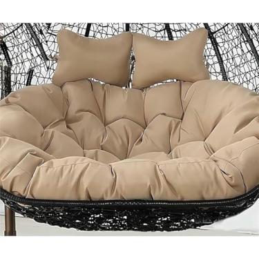 Imagem de Almofadas impermeáveis ​​para balanço de jardim/terraço, almofadas duplas de substituição para balanço, almofadas decorativas para cadeira suspensa.