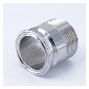 Imagem de 1-1/5.1 cm BSPT Macho x Virola O/D 50,5 mm Tri Clamp 3.8 cm 304 Acoplamento de Conector de Encaixe de Tubo de Aço Inoxidável para Cerveja Homebrew DWBPGVUN