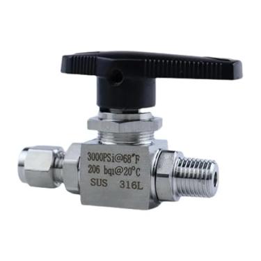 Imagem de WVAIUPIX 1/20.3 cm 1/10.2 cm BSPT NPT macho para 3 6 mm 1/8 1/4 polegada válvula de esfera de compressão OD aço inoxidável 316L água óleo gás 3000 PSI (NPT1l8-1l8)