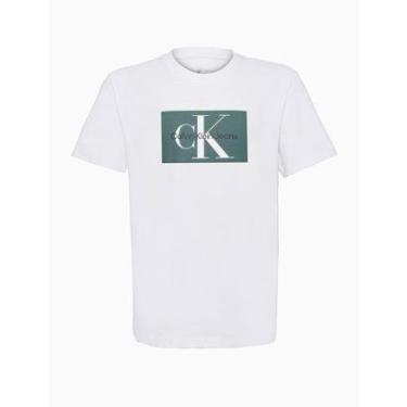 Imagem de Camiseta Infantil Calvin klein Boy Re Issue Retângulo Branco-Masculino
