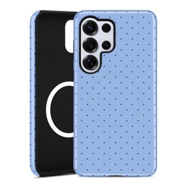 Imagem de Aitipy Capa de telefone magnética de bolinhas para Samsung Galaxy S24 Ultra, compatível com MagSafe, linda estampa de bolinhas azuis, TPU macio e policarbonato rígido, capa protetora à prova de choque