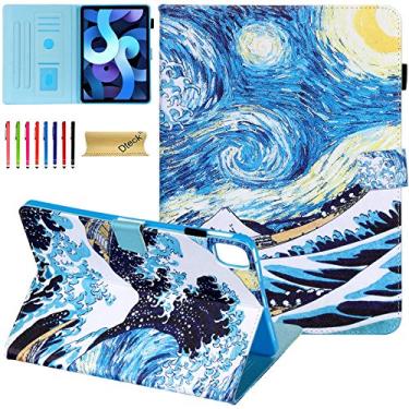 Imagem de Dteck Capa para iPad Air M2 de 11 polegadas 2024/iPad Air 4 2020/iPad Air 5th 2022 11 polegadas/iPad Pro de 11 polegadas, capa carteira protetora inteligente com suporte de couro PU flip com hibernar