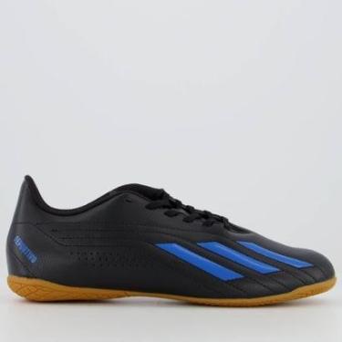 Imagem de Chuteira Adidas Deportivo II IN Futsal Preta e Azul-Masculino