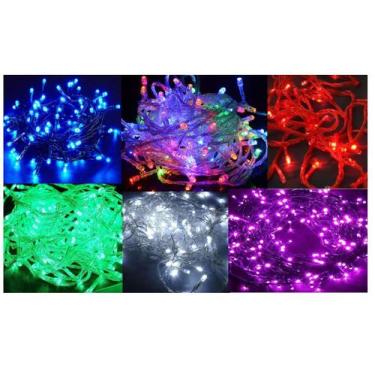 Imagem de Pisca Pisca 220v Natal Led 100 Lâmpadas 8 funções 9 Metros Várias Core
