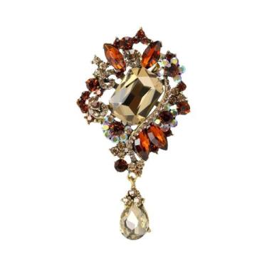 Imagem de Broches De Cristal Com Flor De Strass Para Mulheres E Homens, Acessóri