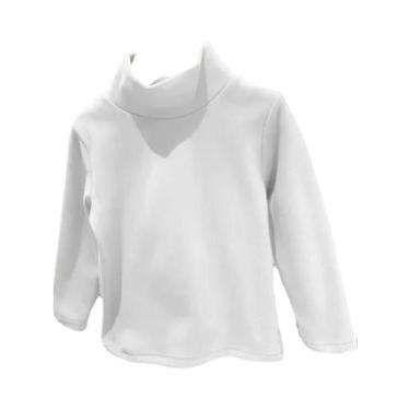 Imagem de Camiseta De Manga Longa Com Gola Alta Forrada Em Veludo Para Meninos E