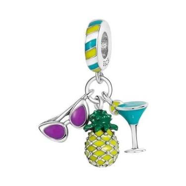 Imagem de Berloques De Prata Com Acabamento Verde Em Formato De Abacate, Besouro