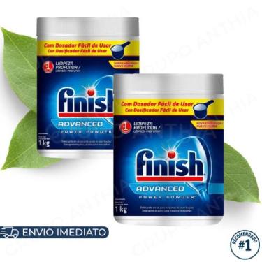 Imagem de Kit Finish Detergente em Pó para Lava Louças 450g/1kg Original Limpeza