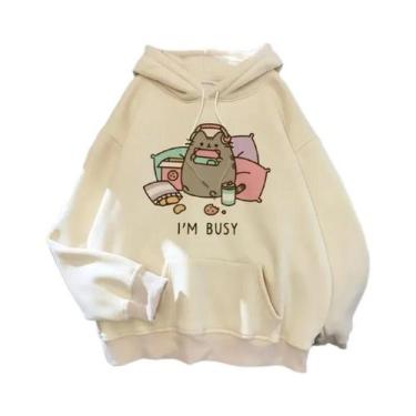 Imagem de Moletom Feminino Oversized Com Capuz De Gato Em Estilo Coreano Harajuk