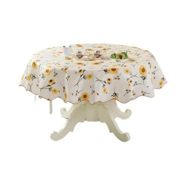 Imagem de Toalha De Mesa De PVC Com Estampa Floral 152cm 180cm Impermeável E À P