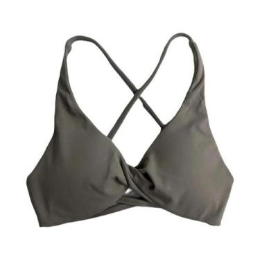 Imagem de Sutiã Esportivo Feminino Acolchoado Com Torção, Top Cropped Para Fitne