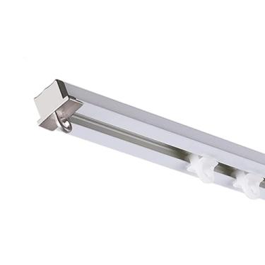 Imagem de Cortina de teto oculta resistente, trilho de alumínio embutido com rolos lisos, ajustável de 100 a 600 cm, preto (branco, 500 cm) - perfeito para cortinas e cortinas