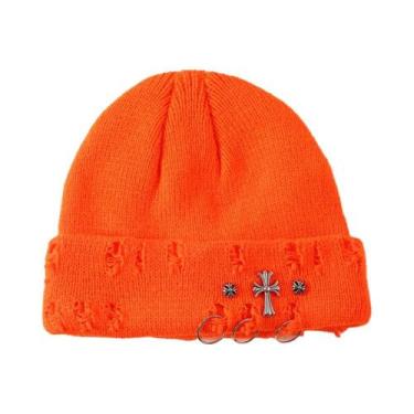 Imagem de Gorro De Inverno Unissex Com Chifres De Diabo Em Tricô, Touca Quente D