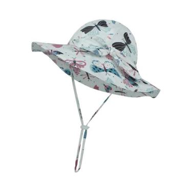Imagem de Chapéu Bucket De Aba Larga Para Crianças Em Algodão Com Proteção Solar