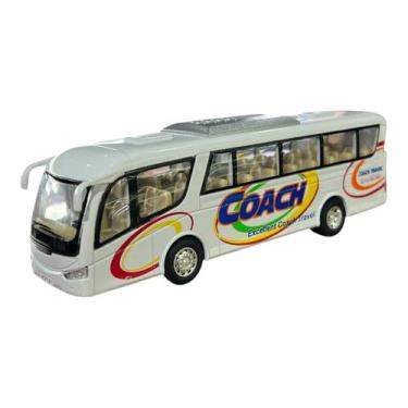 Imagem de Miniatura Ônibus Branco Coach Kinsfun 1:64