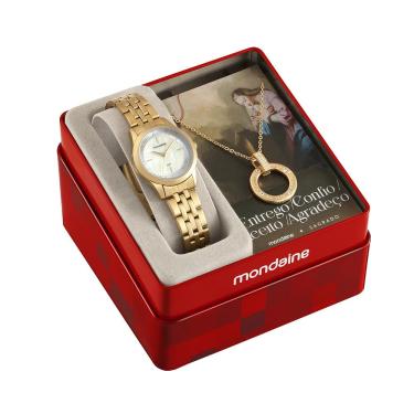 Imagem de Relogio Mondaine Feminino Ref: 32965lpmkde1 Dourado + Semijoia
