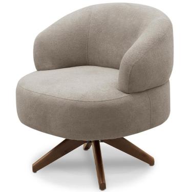 Imagem de Poltrona Decorativa Giratória Sala De Estar Living Seven F04 Bouclê Castor