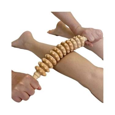 Imagem de Massageador Corporal Antiderrapante De Madeira Com Ranhuras Para Relax