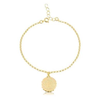 Imagem de Pulseira Pai Nosso Católica Cristã Fé Folheada A Ouro 18k - Radhau Joi