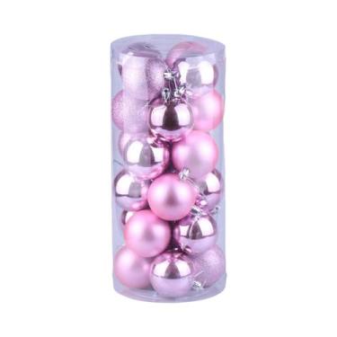 Imagem de Enfeites De Bolas De Natal Vermelhas 24 Peças 3-6CM Decoração Para Árv