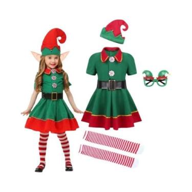 Imagem de Fantasias De Elfo Verde Para Crianças 2025, Traje De Papai Noel Para O