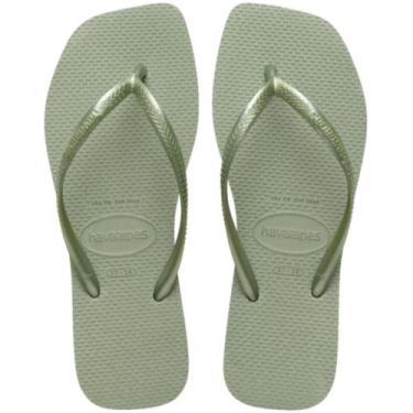 Imagem de Chinelo Havaianas Feminino Slim Square Original Cor:VerdeTamanho:37/38