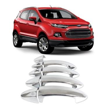 Imagem de Aplique Cromado Maçaneta Ford Ecosport Nova 2013/2020 Fiesta 2011/2019 Ka 2015/2021 4 Portas