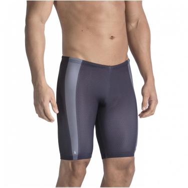 Imagem de BERMUDA DE NATAÇÃO ELITE PRETA E CHUMBO COM PROTEÇÃO UV 50+ KAUNA-Masculino