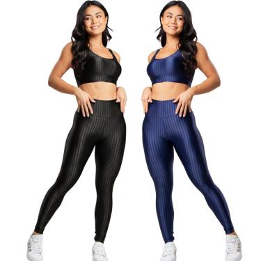 Imagem de KIT 2 Conjunto Fitness Top e Calça New Zig 3D Serra e Mar Modas Roupa Academia Treino Musculação-Feminino