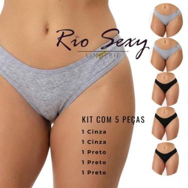 Imagem de kit 5 calcinha algodão conforto básica, uso ou revenda, roupa feminina