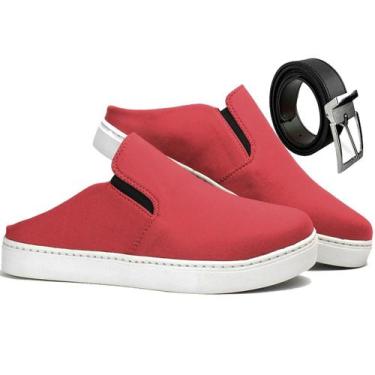 Imagem de Sapatênis Mule Slip On Masculinos Confortavel + Cinto - MP Moda Mascul