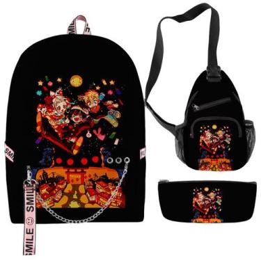 Imagem de Conjunto de mochilas escolares Hanakoskun Yugis Amanes 3 unidades Oxfo
