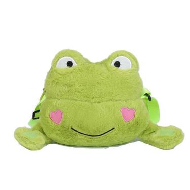 Imagem de Bolsa Messenger Green Frog Anime Plush para crianças de 2 a 10 anos - 