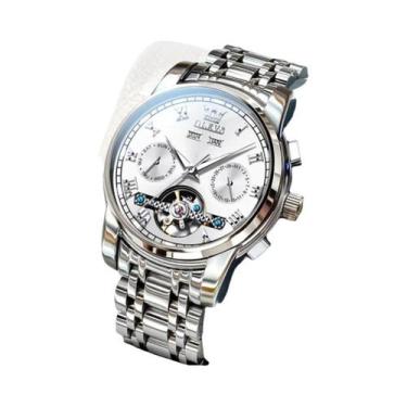 Imagem de Relógio Mecânico De Luxo Masculino OLEVS 6607 Automático Esqueleto Com