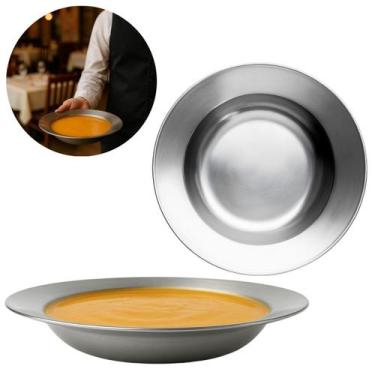 Imagem de Prato de Metal 20,5cm Refeição P/ Restaurantes e Hotéis - Fx