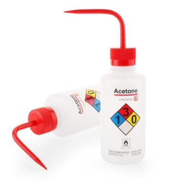 Imagem de Garrafa de lavagem LABINVO Acetona 500mL de segurança com ventilação a