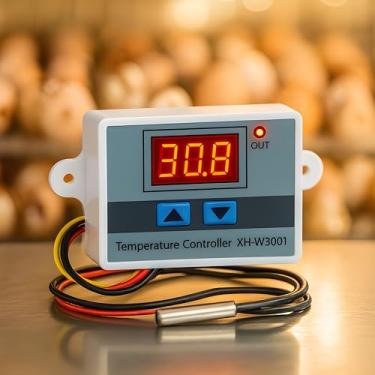Imagem de Termostato Digital Controlador de Temperatura Programável 110 - 220V Temperatura estufa chocadeira aquecedor refrigerador W3001