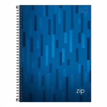 Imagem de Caderno Espiral Universitário Zip Listras 10 Matérias Azul - Tilibra