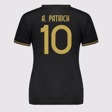 Imagem de Camisa Internacional Feminina Preta e Dourada 10 Alan Patrick - OLDONI