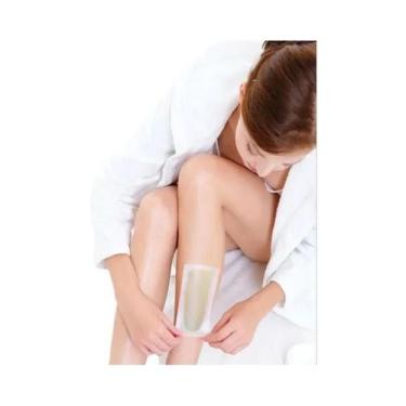 Imagem de 20 Tiras De Cera Fria Profissional Dupla Face Para Depilação De Pernas