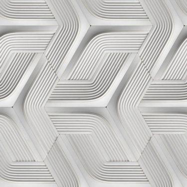 Imagem de Papel De Parede 3D Listras Geometricas Autocolante Lavavel