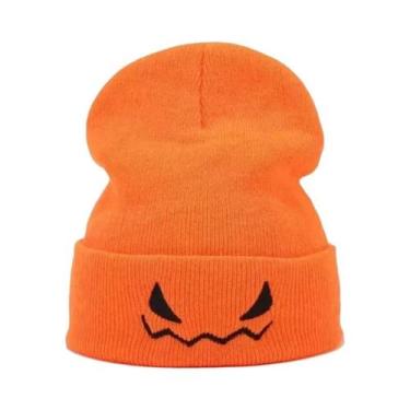 Imagem de Gorro De Malha Unissex Quente De Inverno Com Bordado De Caveira, Touca