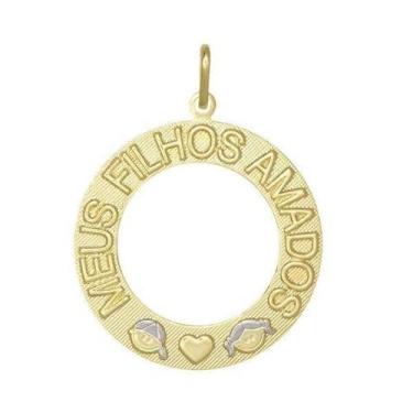 Imagem de Pingente Mandala Meus Filhos Amados Com 1 Casal - Brilhante Folheados