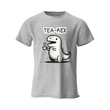 Imagem de Camiseta Masculina Macia E Respirável 100% Algodão Com Estampa De Dino