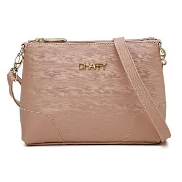 Imagem de Bolsa Feminina Pequena Dhaffy, Alça Transversal Ajustável, Bege