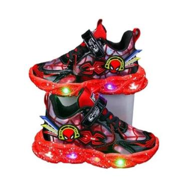 Imagem de Tênis Infantil Marvel LED Com Desenhos Animados, Antiderrapante, Espor