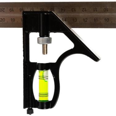 Imagem de Esquadro Combinado 12pol 300mm Marceneiro Carpinteiro 45/90/120º 12 30