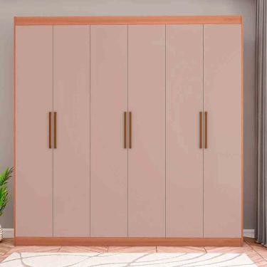 Imagem de Guarda Roupa Casal Ville 6 Portas 2 Gavetas Avelã-cappuccino Bartira Móveis