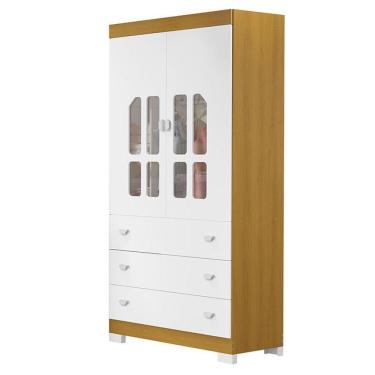 Imagem de Guarda Roupa Infantil New Katatau 2 Portas 3 Gavetas MDF Branco Acetinado Savana Reller...