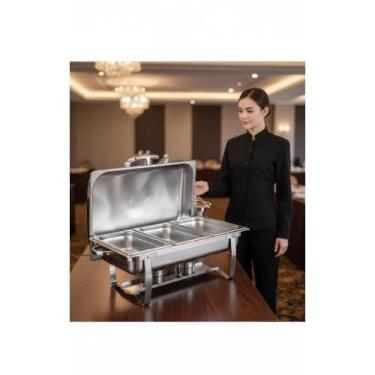 Imagem de Rechaud Inox 9L 3 Cubas Banho Maria: Praticidade e Sabor Que - Congrat